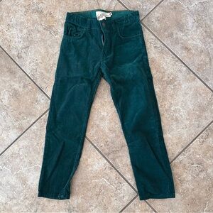 H&M Boys Dark Green Slim Fit Adjustable Waist Corduroy Pants Size 6x